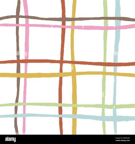 Retro Dull Dirty Colors Horizontal Stripes Vector Pattern Hand Drawn