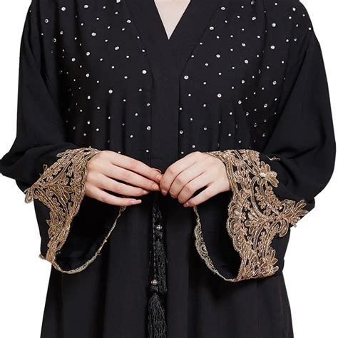 Musulmán Abierto Vestido Abaya Maxi Cardigan Plus Tamaño Túnica Larga