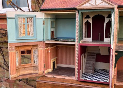 Antique Victorian Dolls House With Front And Rear Access C 1890 Antiquedollshouse