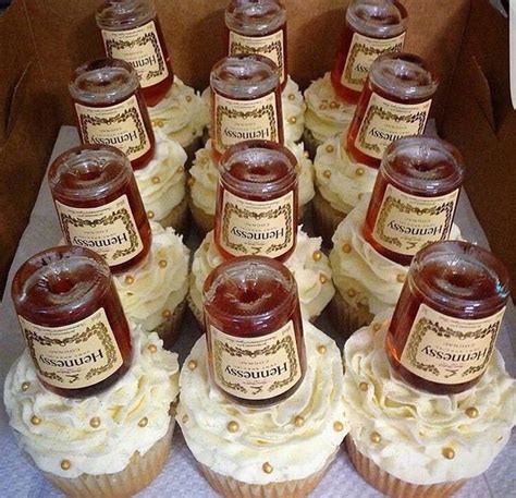 Hennessy Cupcakes 21st Birthday Cakes Boozy Desserts Adult Birthday