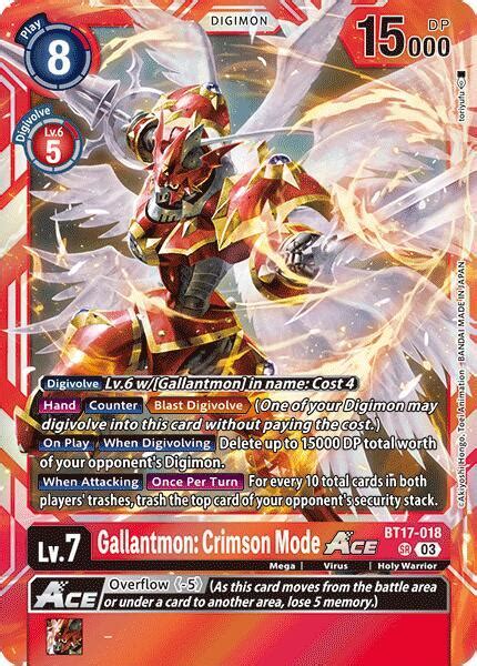 Gallantmon Crimson Mode ACE Secret Crisis Digimon Card Game