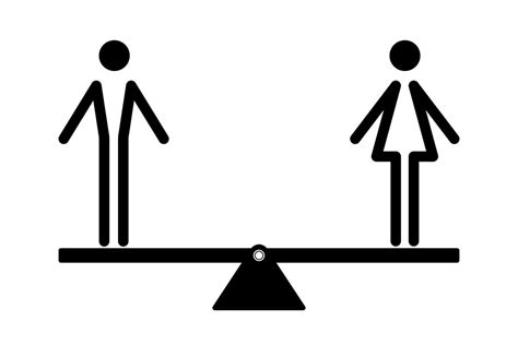 Gender Equality Concept Man And Woman Icon On A Seesaw Vector