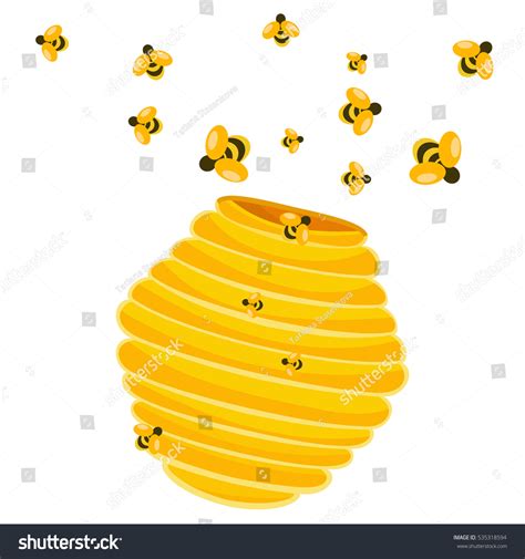 Vector Cartoon Beehive Stock Vector (Royalty Free) 535318594 | Shutterstock