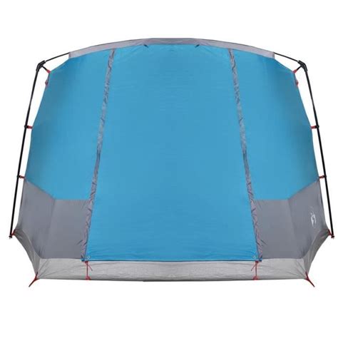 BAU Tente de camping tunnel 4 personnes bleu imperméable Pwshymi