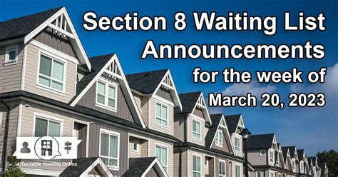 Section 8 Waitlist Announcements March 20 2023 Affordable Housing Online