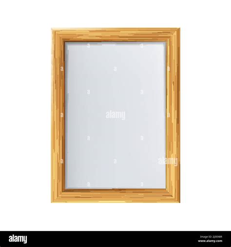 Poster Blank Wooden Frame Hanging On Wall Vector Stock Vector Image