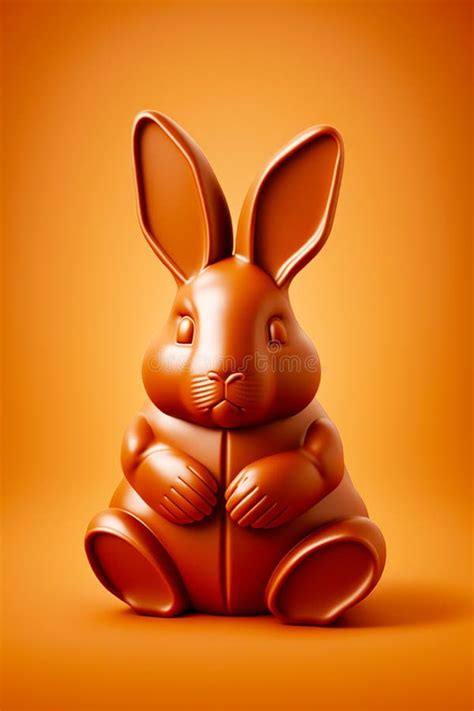 Chocolate Bunny Sitting On The Ground With Its Legs Crossed And Eyes