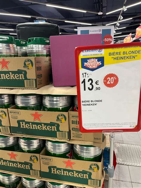 Fût de bière blonde Heineken Beertender 5L Leclerc Strasbourg Rivétoile 67 Dealabs