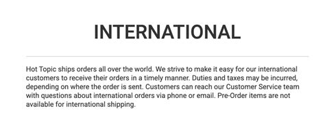 Does Hot Topic Ship Internationally Knoji