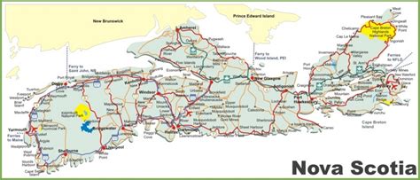 Nova Scotia road map - Ontheworldmap.com