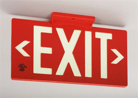 Jessup Glo Brite 7050 100 B Photoluminescent Egress Exit Sign Pf100 Safe Way Traction