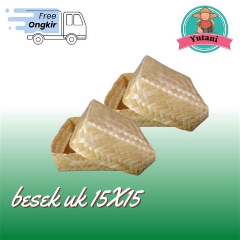 Jual Besek Anyaman Bambu Ukuran 15x15 Untuk Ketering Nasi Kue Hajatan 1