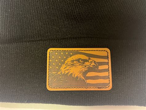 Bald Eagle American Flag Leather Patch Patriotic Hat Patch American