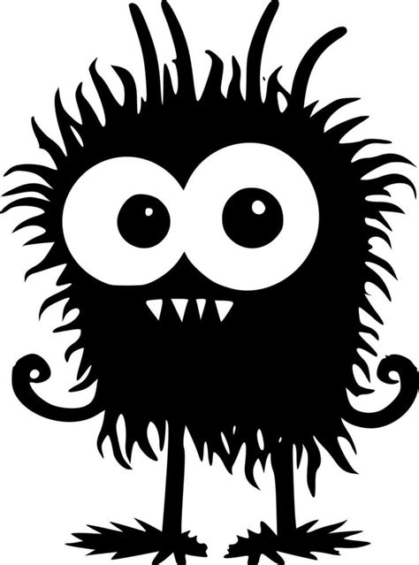 Monster Face Clipart Black And White