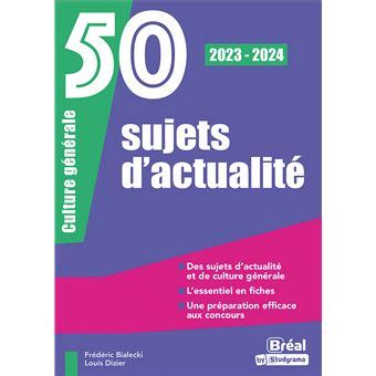 50 sujets d actualité Culture générale 2021 2022 Dernier livre de