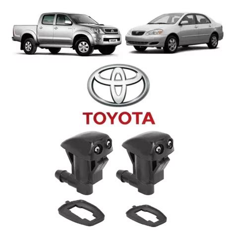 Par Esguicho Brucutu Agua Limpador Parabrisa Toyota Hilux 04