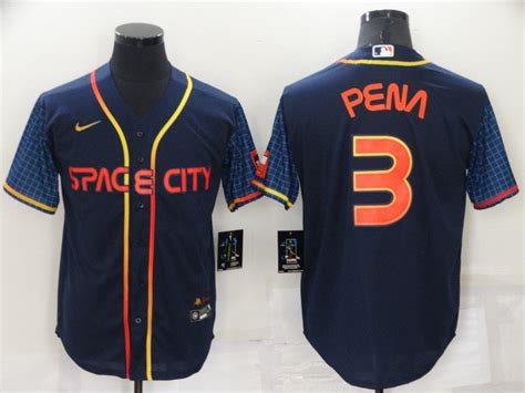 Houston Astros 3 Jeremy Pena 2022 Navy Blue City Connect Cool Base