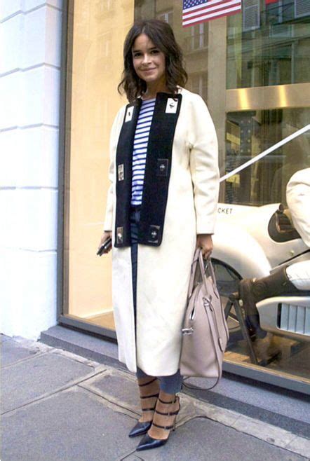 Mira Looking Parisian Chic In A Striped Shirt And Monochrome Proenza