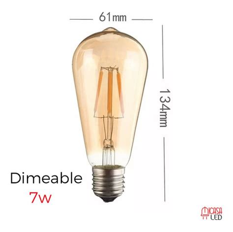 Foco Edison Dimeable Vintage Bulbo Led St64 7w MercadoLibre