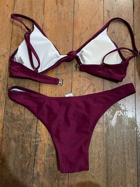 Sexy Cheeky Plum Bikini Set Swimsuit Swimwear Two Piece On Carousell