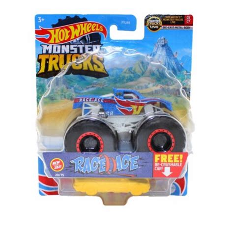 Hot Wheels Monster Trucks 1 64 Scale Race Ace Includes Crushable Car 1 Ralphs