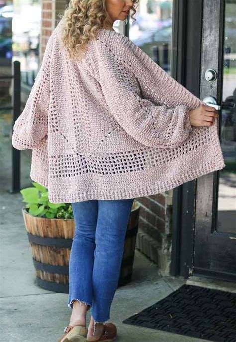 Crochet Cardigan Sweater Pattern Made From Two Hexagons Free Pattern Sweater Crochet