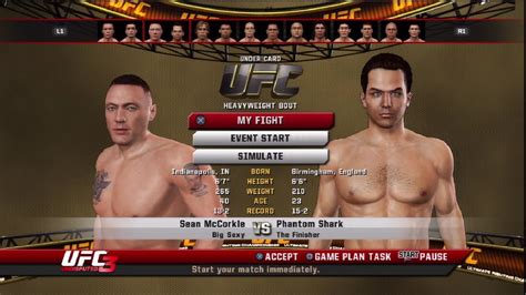 Ufc Undisputed Career Mode Part Sean Mccorkle Youtube