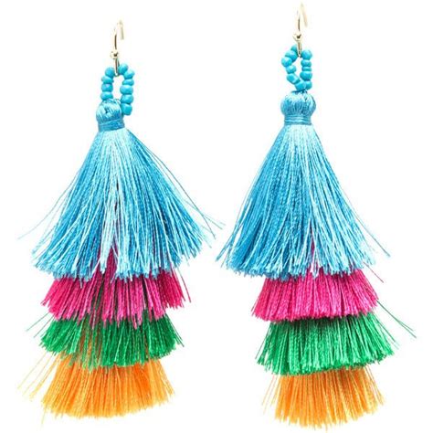 Taken By Tassels Textured Earrings Liked On Polyvore Featuring Jewelry