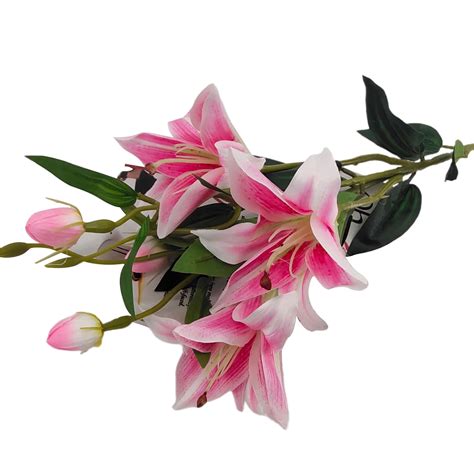 1 Pc Fadeless Fake Flower 6 Heads Plastic Photography Props Artificial Lily Flower Table Decor