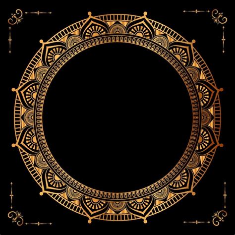 Premium Vector Luxury Golden Circle Frame Transparent With Vintage