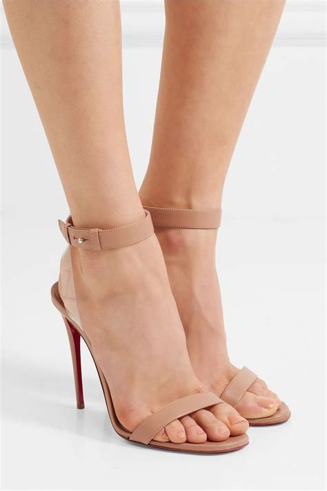 Christian Louboutin Jonatina 100 PVC Trimmed Leather Sandals 595