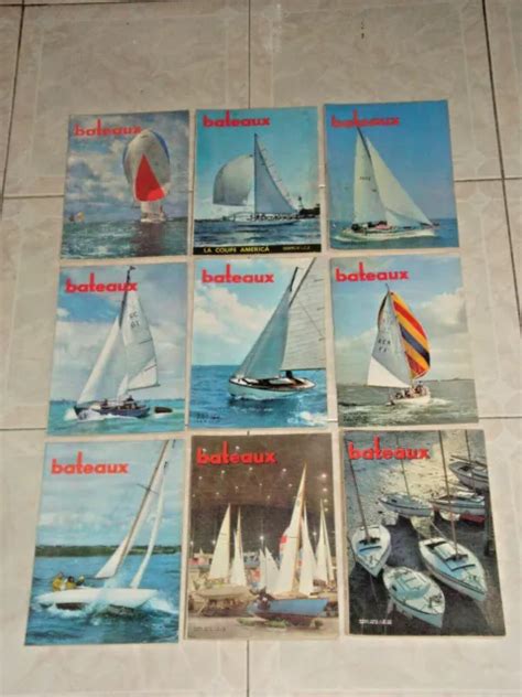 LOT DE 9 Ancienne Revue Bateaux 1960 1961 1962 1963 Bateau Nautisme EUR