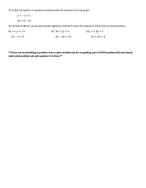 Solved 7 Graph The System Of Equations And Estimate The