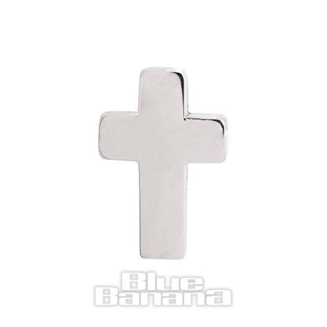 Surgical Steel Cross Silver Dermal Top | Microdermal Piercing Jewellery
