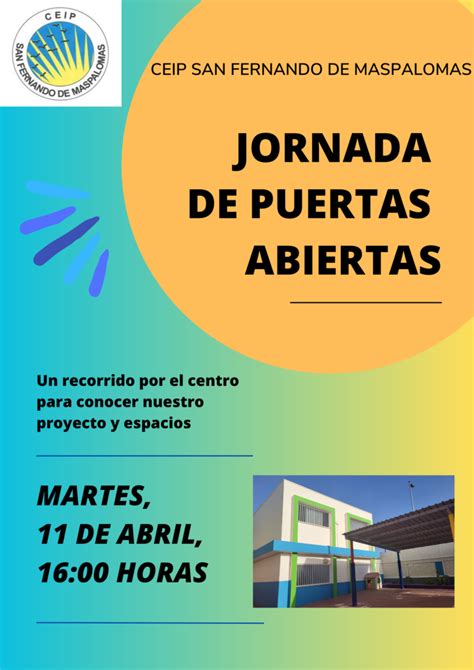 Jornada De Puertas Abiertas Ceip San Fernando De Maspalomas