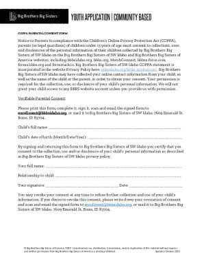 Fillable Online Coppa Parental Consent Form Texas State University