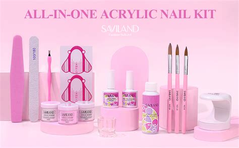 Saviland Acrylic Nail Kit Maintain For 28 Days 3 Colors Acrylic