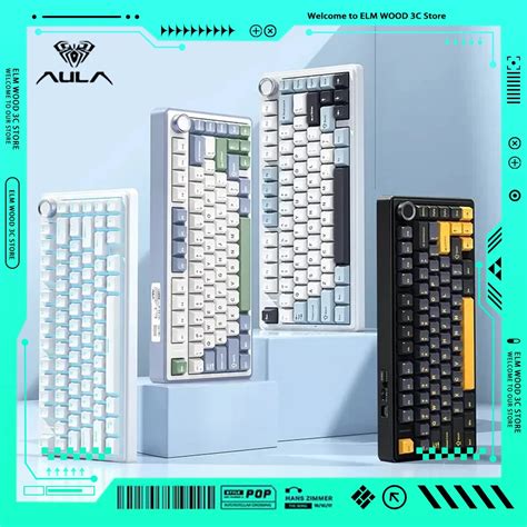 Aula Teclado Mec Nico F Accesorio Multifuncional Con Perilla Tres Modos Rgb Hot Swap Gaming Pc