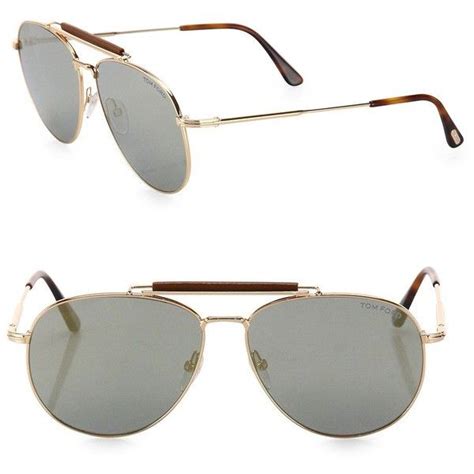 Tom Ford Eyewear Sean 60mm Mirrored Aviator Sunglasses 725 Nzd Liked On Polyvore Fe Tom