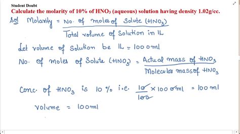 how to calculate molarity from density