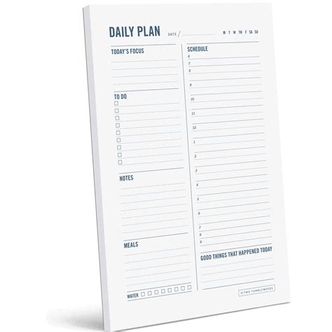 Buy Two Tumbleweeds Daily Planner Notepad With Hourly Schedule Adhd