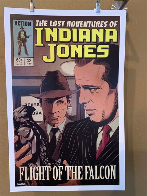 11x17 Bogart Sam Spade Maltese Falcon Crossover Vintage Marvel Further Adventures of Indiana ...