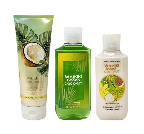 Bath And Body Works Waikiki Beach Coconut Piece Set Body Cream