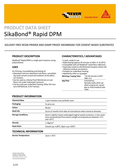 Pdf Sikabond Rapid Dpm Everbuild Co Uk Sikabond Rapid Dpm