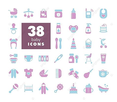 Set Of Vector Glyph Icons For Baby Feeding And Care Vector Potty