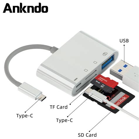 Ankndo Usb C In Otg Adapter To Usb Sd Memory Card Tf Micro