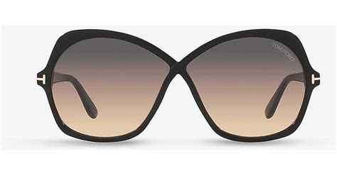 Tom Ford Ft Round Frame Acetate Sunglasses In Black Lyst