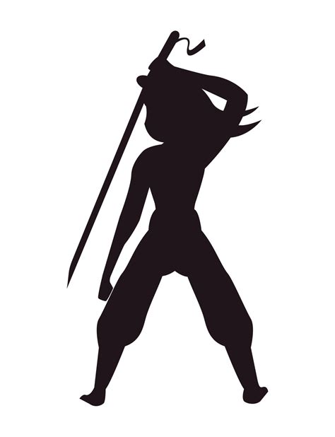 female ninja with sword silhouette 10463354 Vector Art at Vecteezy