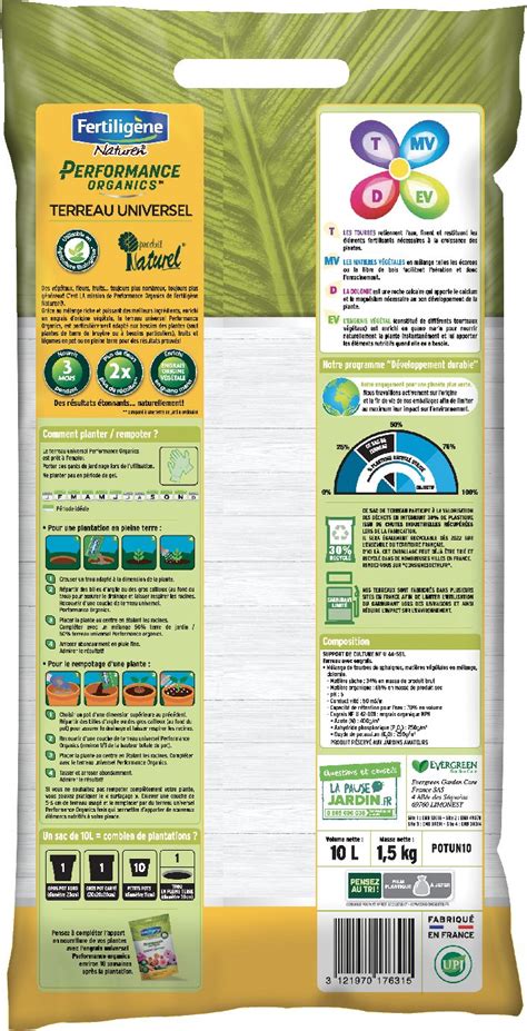 Fertiligène performance organics terreau universel 10L Equi Agri