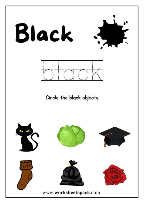 Black Color Worksheet for Preschool